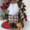 PAPAI NOEL EM PÉ MARROM RÚSTICO
