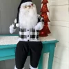 PAPAI NOEL SENTADO XADREZ PRETO/BRANCO - Imagem 2